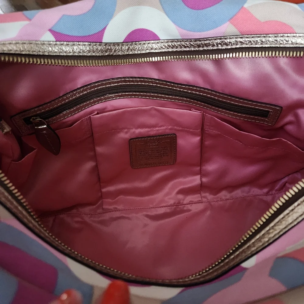 Coach Metallic and Multicolor Satchel - Picture 9 of 16